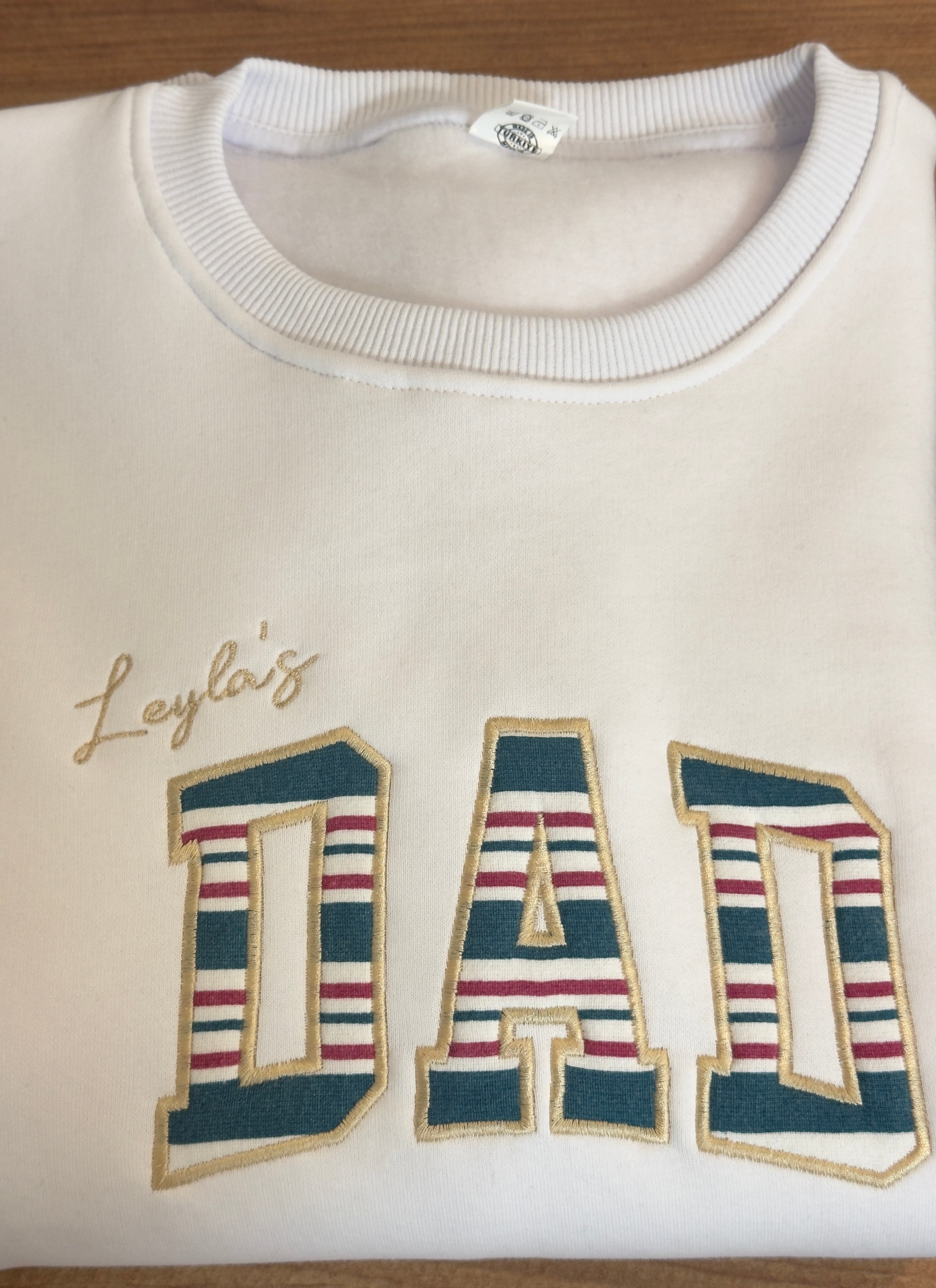 PAPA Sweatshirt aus Babykleidung – personalisiert & bestickt – Erinnerungspullover für Papa
