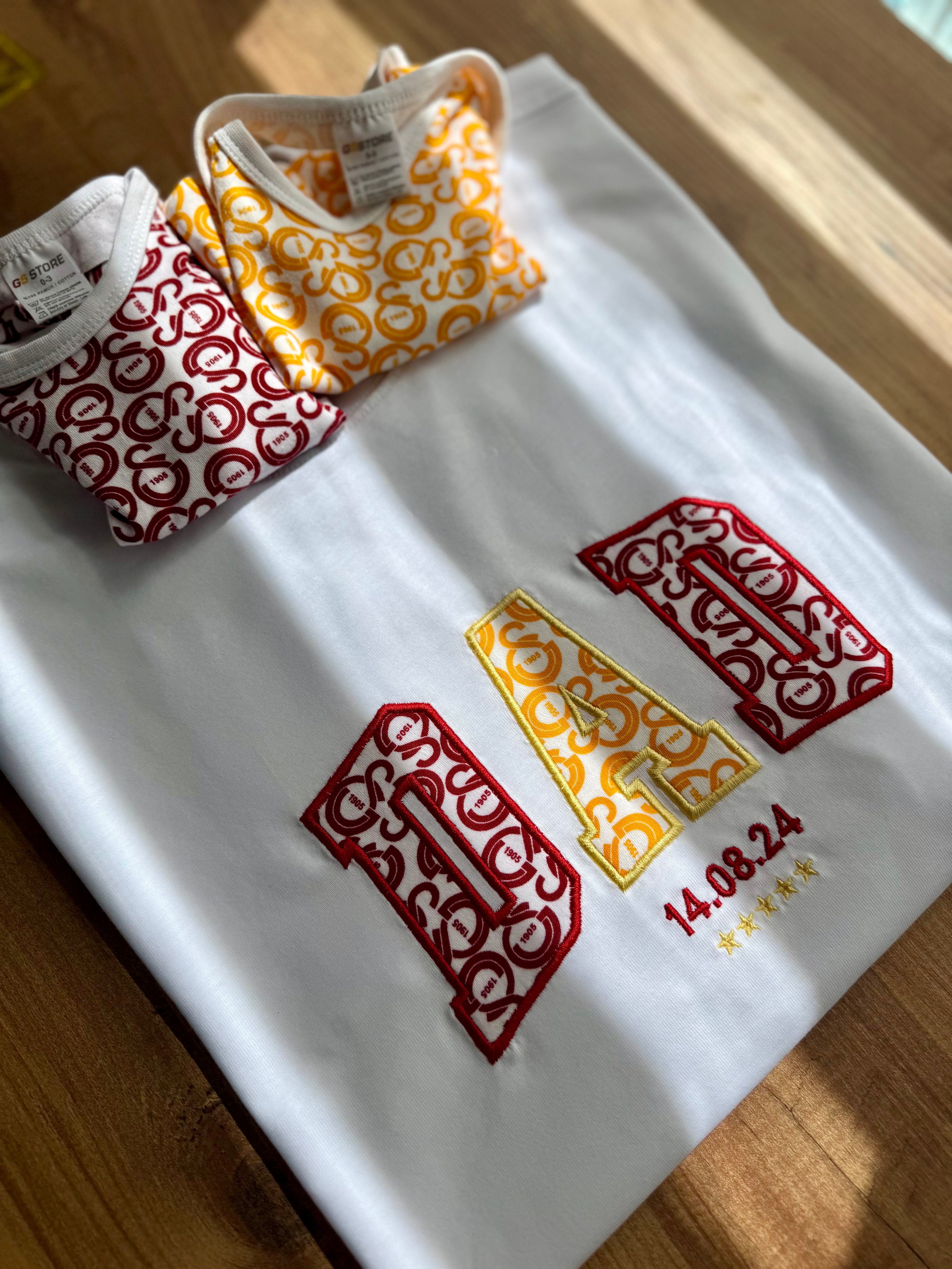 PAPA / DAD T-Shirt aus Babykleidung – personalisiert & bestickt – Erinnerungsshirt für Papa