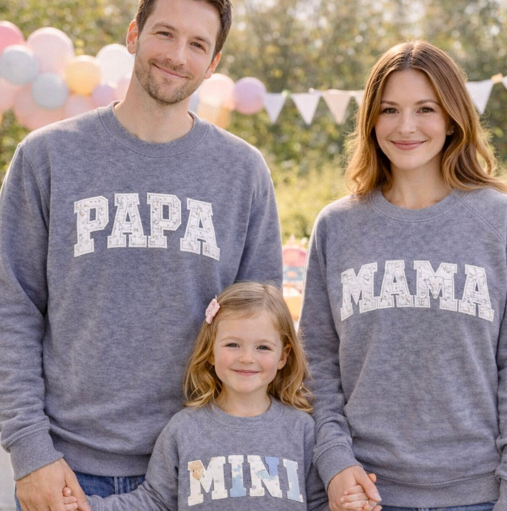 Mama & Papa & Mini Sweatshirt Familien-Set