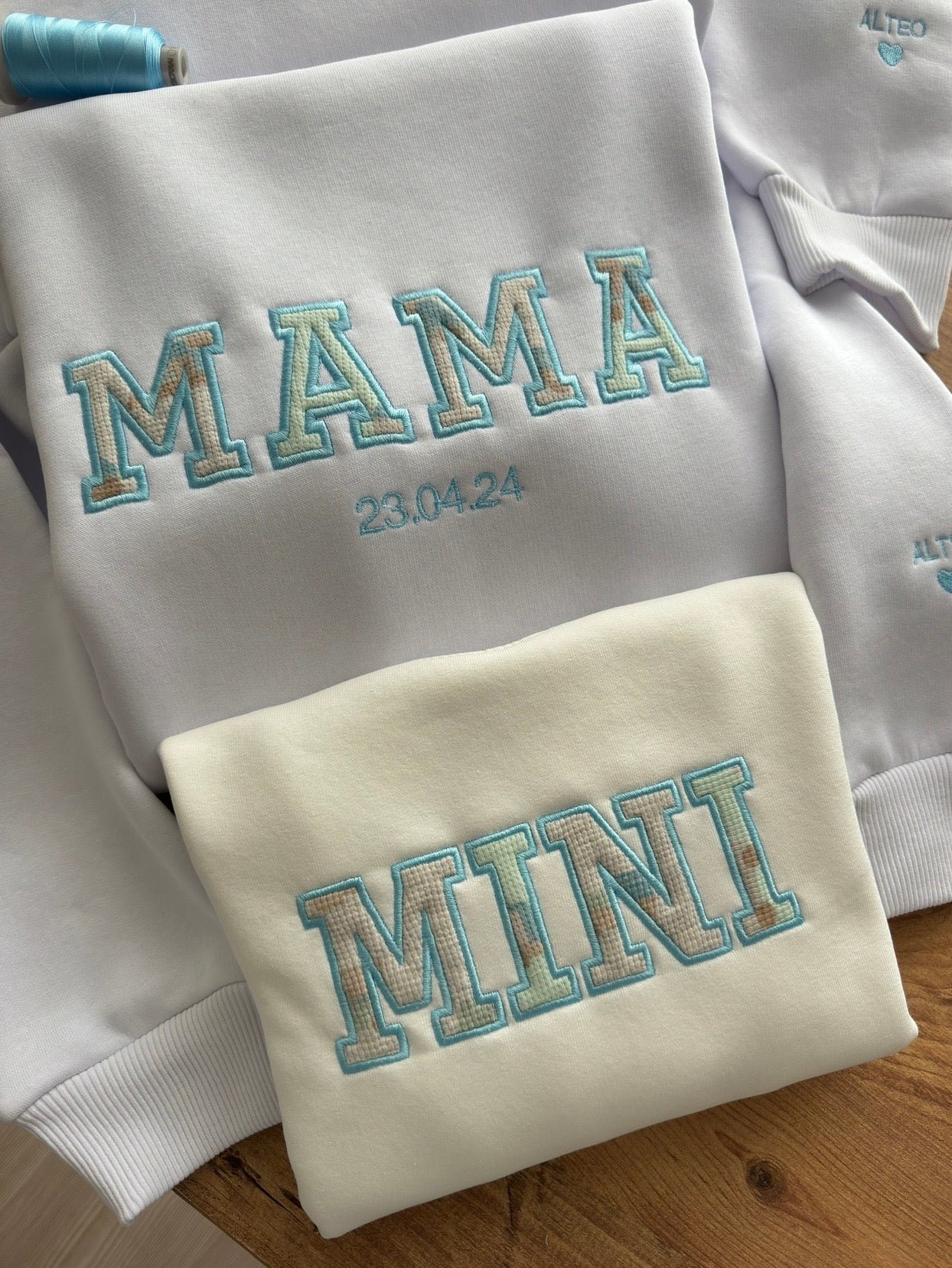 MINI Sweatshirt aus Babykleidung – personalisiert & bestickt – Erinnerungspullover für Kinder